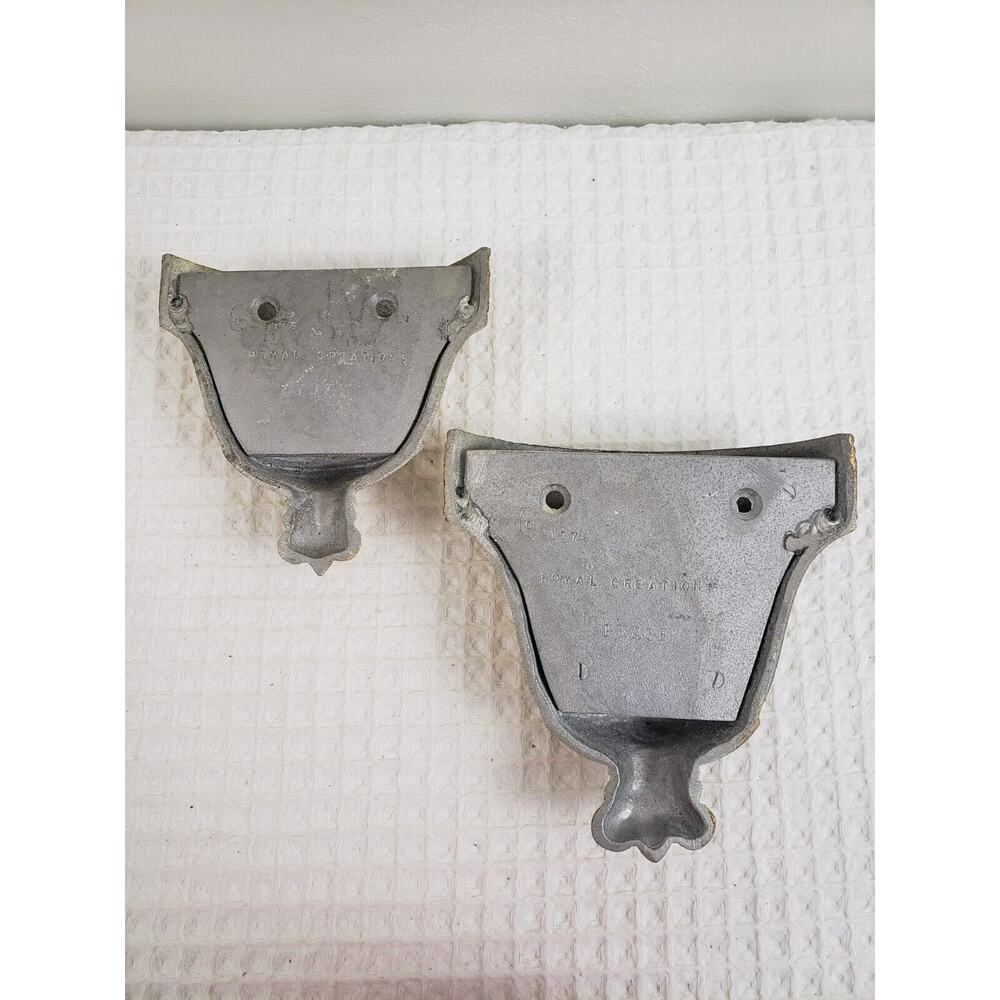 (F5) Vintage Royal Creations 1976 Metal Wall Pockets Peace & Joy 2 Piece - Picture 4 of 7